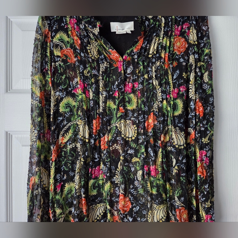 Anthropologie Danae Sheer Classic Buttondown Blouse Size M - Picture 4 of 11